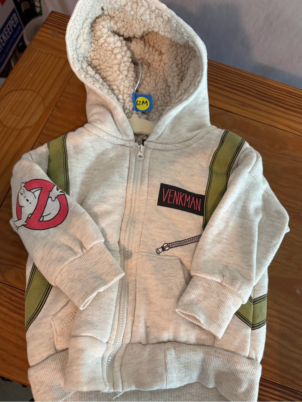 Ghostbusters Sherpa-Lined Hoodie Jacket - Sz 12M - For Halloween or Every Day! 👻